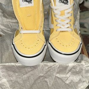 Vans Yellow High-Top Sneakers with White Accents